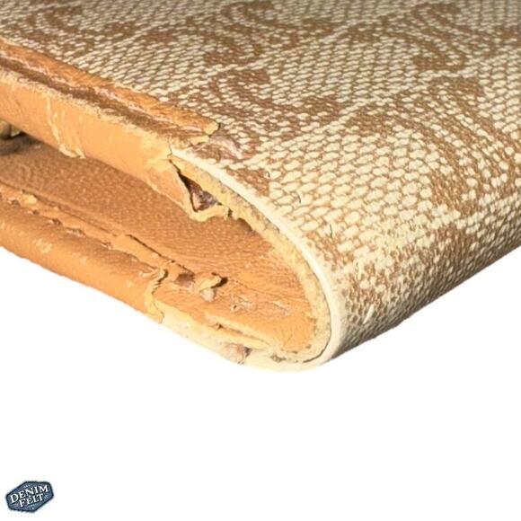 Celine Beige/Tan Macadam Triomphe Canvas/Leather Bifold Long Wallet Vintage - Picture 10 of 13